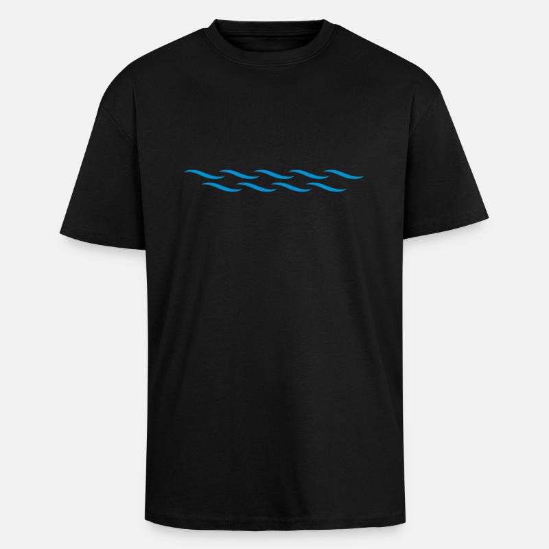 Waves - T-shirt unisexe oversize épais - noir