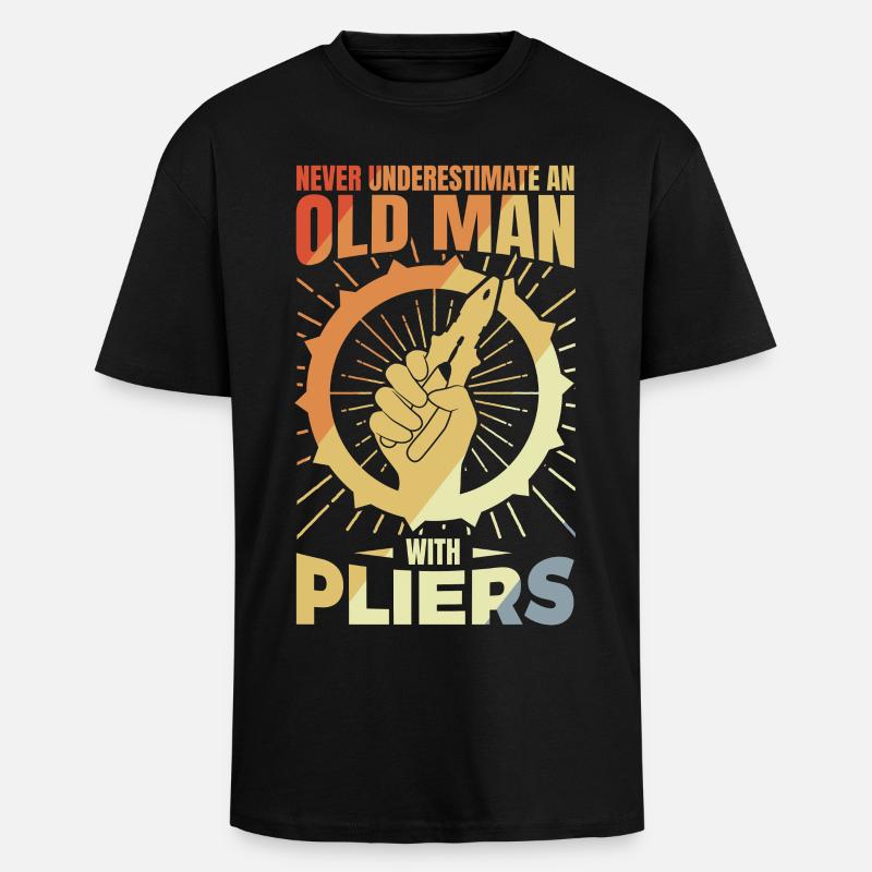 Old electronics technician - Unisex Oversized Heavyweight T-shirt - black