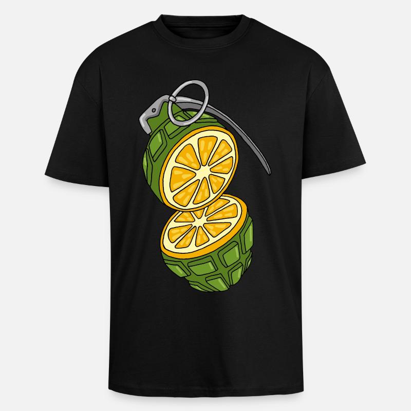 Tarnung einer Orange - Oversized Heavyweight Unisex T-Shirt - Schwarz