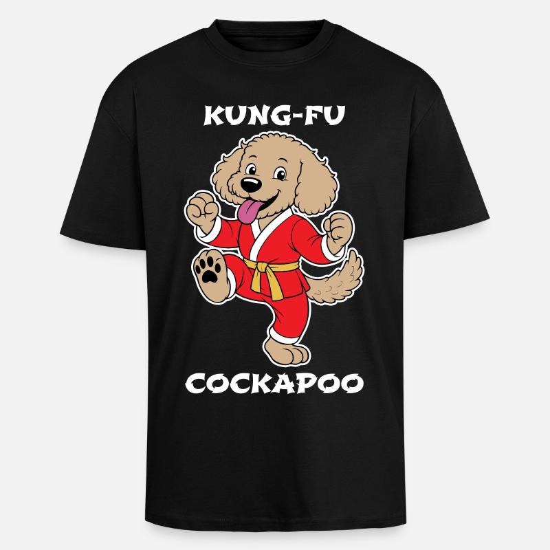 Cockapoo Kung-Fu  - Unisex Oversized Heavyweight T-shirt - black