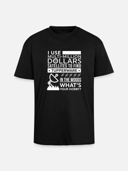 Geocaching Hobby Design - Unisex Oversized Heavyweight T-shirt - black