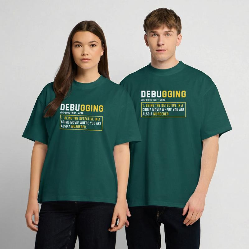 Debugging Programmer Cadeau T-shirt unisexe oversize épais