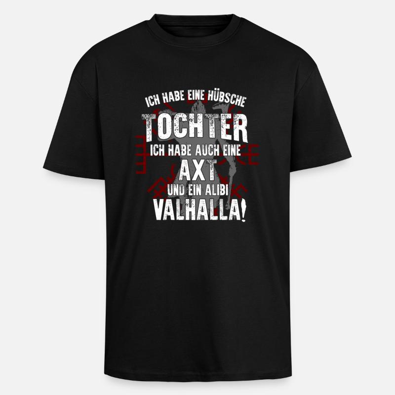 Wikinger - Oversized Heavyweight Unisex T-Shirt - Schwarz