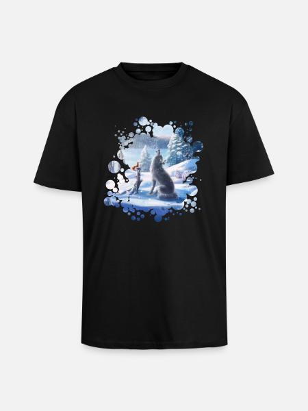Freunde (Winterzauber) - Oversized Heavyweight Unisex T-Shirt - Schwarz
