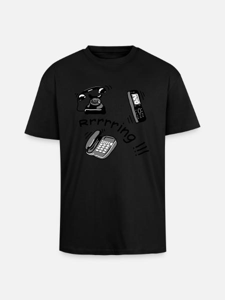 telephone - Unisex Oversized Heavyweight T-shirt - black