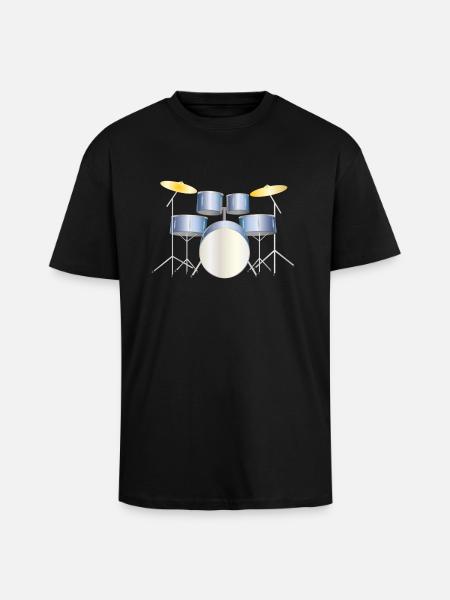 drums - Oversized Heavyweight Unisex T-Shirt - Schwarz