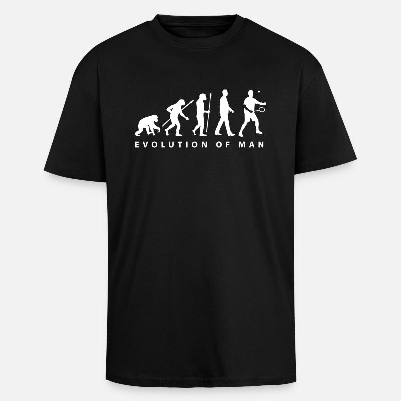 badminton_evolution_02__b_1c - Unisex Oversized Heavyweight T-shirt - black