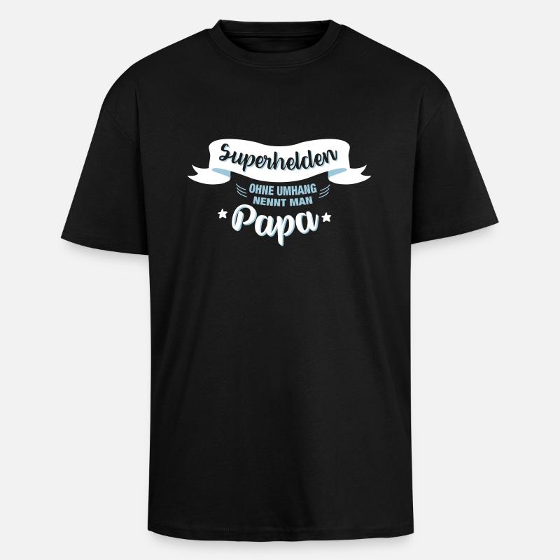Superheld Papa - Oversized Heavyweight Unisex T-Shirt - Schwarz