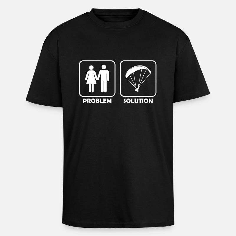Paragliding paraglider gift - Unisex Oversized Heavyweight T-shirt - black