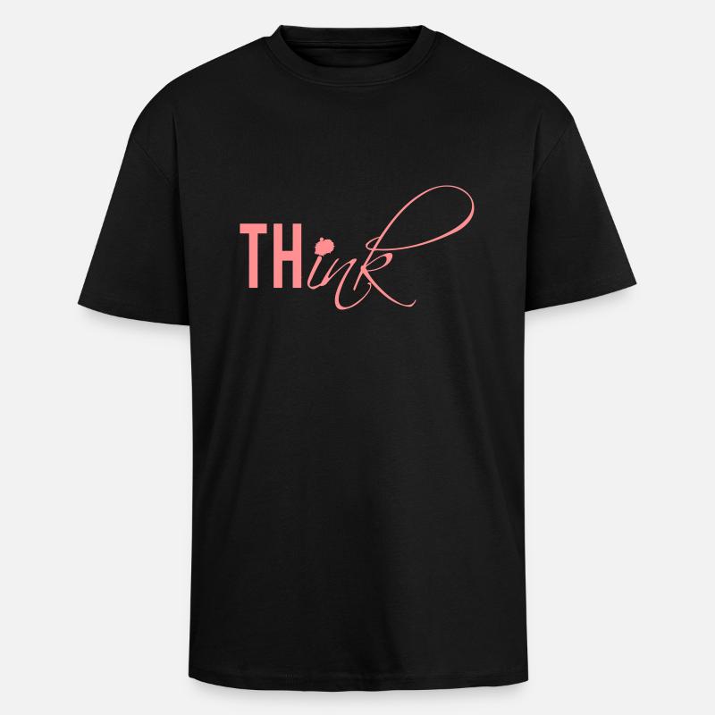 thINK - Oversized Heavyweight Unisex T-Shirt - Schwarz