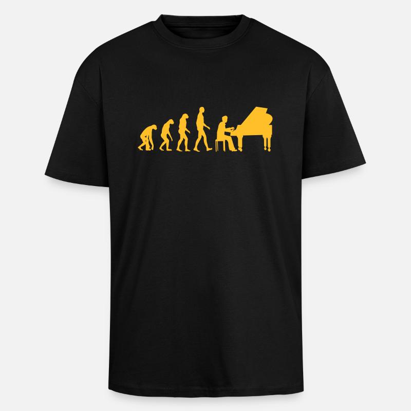 piano evolution - Unisex Oversized Heavyweight T-shirt - black