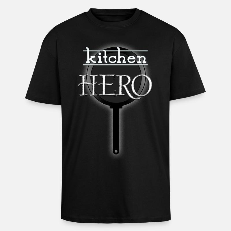 Kitchen Hero - Oversized Heavyweight Unisex T-Shirt - Schwarz