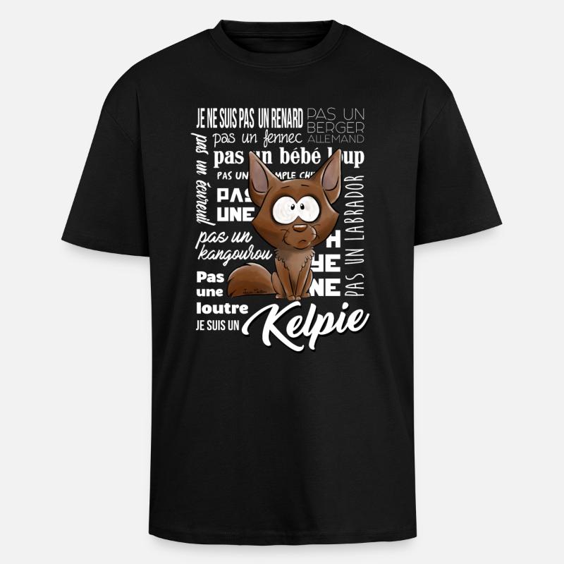 Je suis un Kelpie - T-shirt unisexe oversize épais - noir