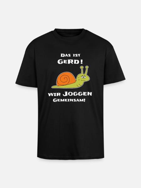 Funny Snail Jogging - Unisex Oversized Heavyweight T-shirt - black