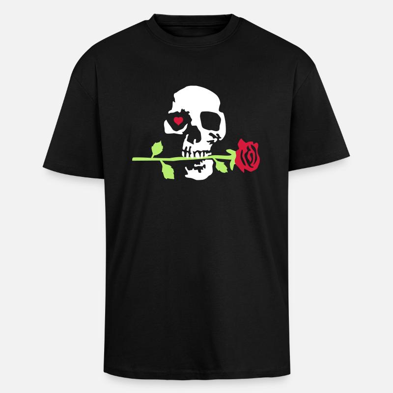 death_rose_092011_a_3c - T-shirt unisexe oversize épais - noir