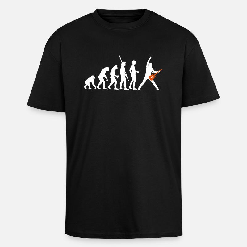evolution_guitar_a_2c - Unisex Oversized Heavyweight T-shirt - black