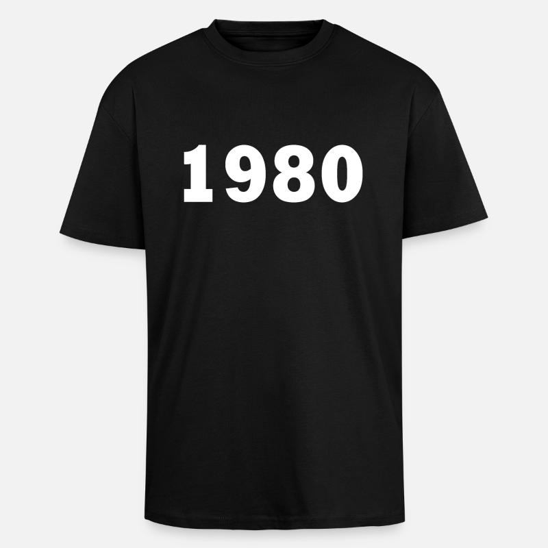 1980 - Oversized Heavyweight Unisex T-Shirt - Schwarz