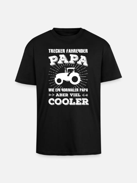 Trecker Papa - Oversized Heavyweight Unisex T-Shirt - Schwarz