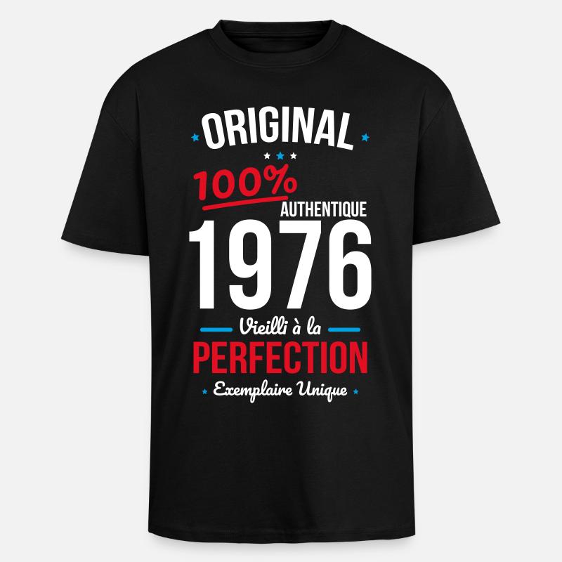 1976 – Original – Einzigartiges Exemplar - Oversized Heavyweight Unisex T-Shirt - Schwarz