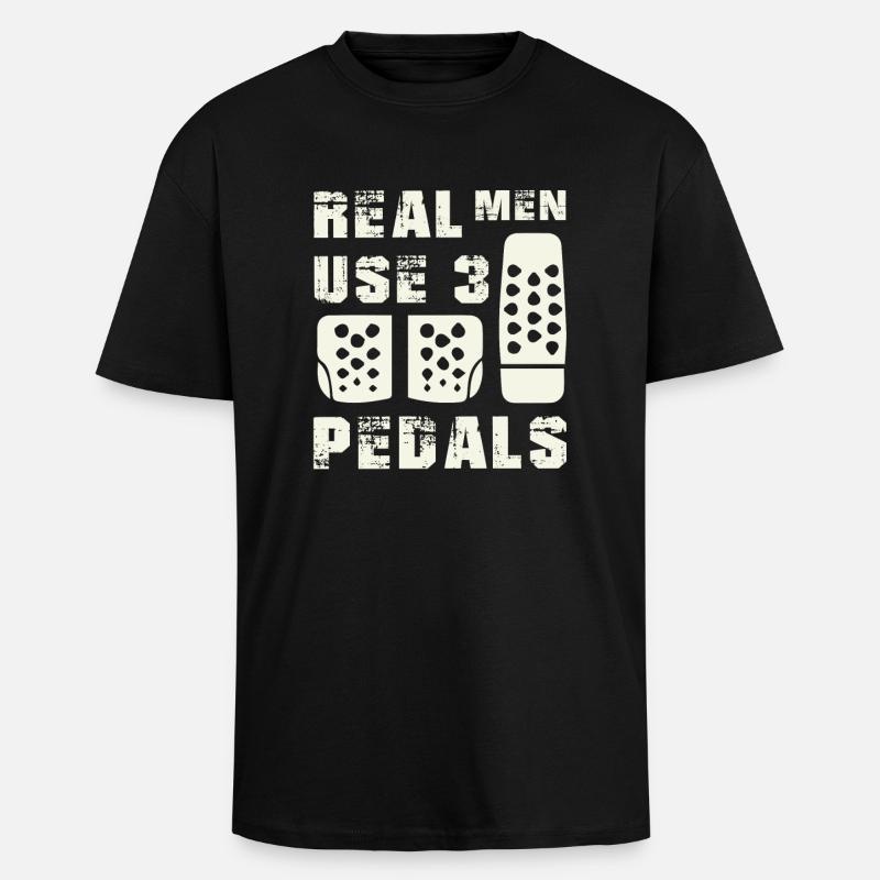 Real Men Pedals Shirts - Oversized Heavyweight Unisex T-Shirt - Schwarz