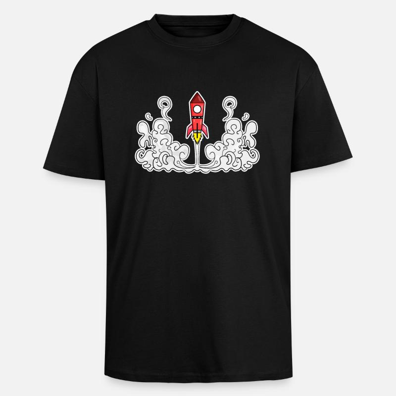 Rocket Rocket Launch Launch - Unisex Oversized Heavyweight T-shirt - black