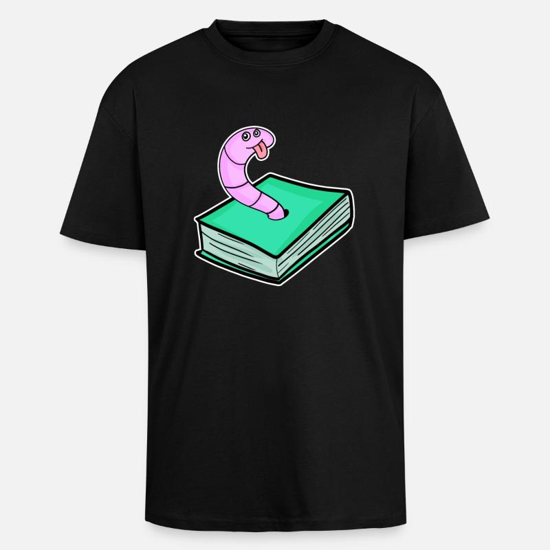 Book Worm - Unisex Oversized Heavyweight T-shirt - black