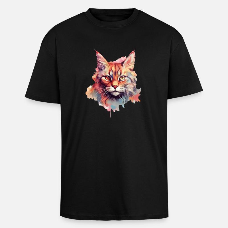 Chat - T-shirt unisexe oversize épais - noir