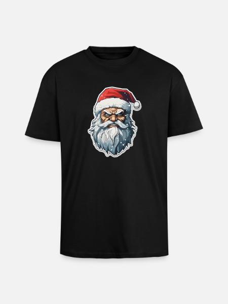 Santa Claus - illustration - Unisex Oversized Heavyweight T-shirt - black