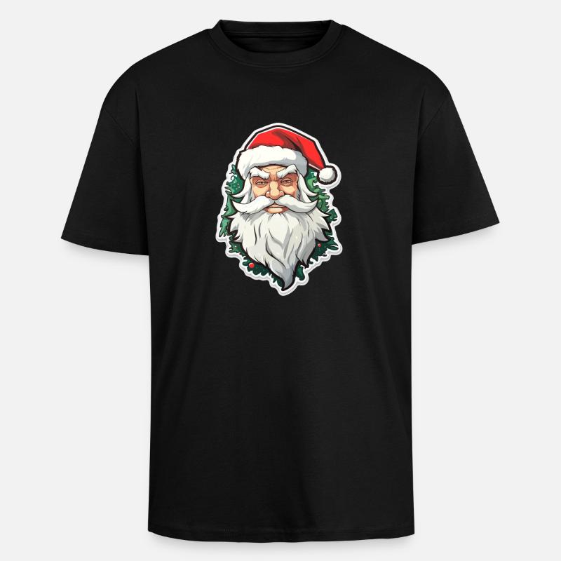 Père Noël - illustration - T-shirt unisexe oversize épais - noir