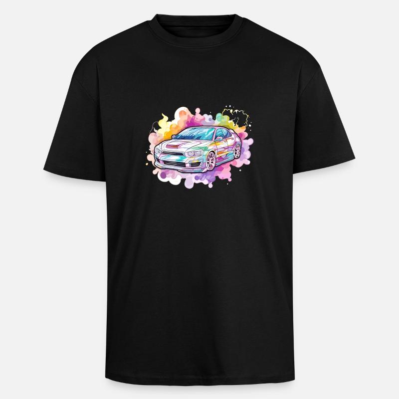 Auto - Illustration - Oversized Heavyweight Unisex T-Shirt - Schwarz