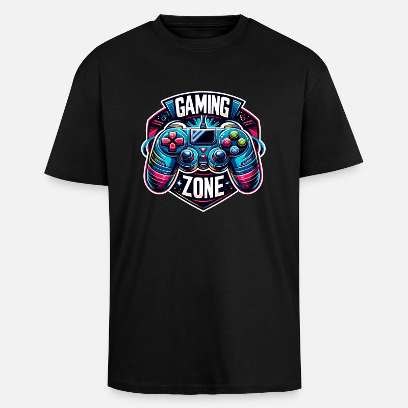 Gaming Zone - Controller Illustration - Unisex Oversized Heavyweight T-shirt - black