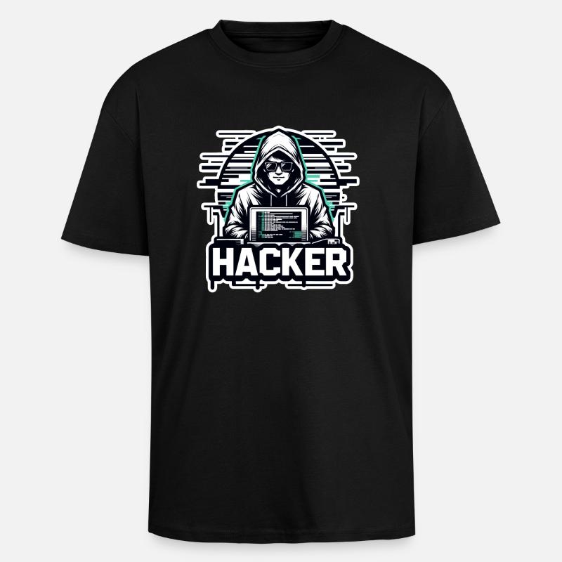 Hacker - Illustration - T-shirt unisexe oversize épais - noir