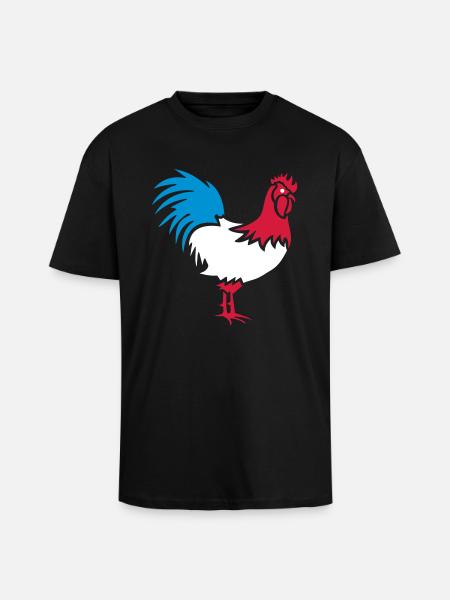 Hahn Frankreich - Oversized Heavyweight Unisex T-Shirt - Schwarz