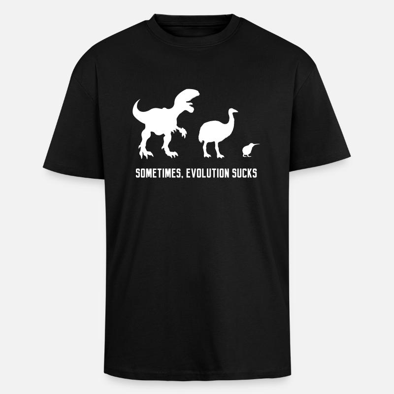 Sometimes, Evolution Sucks - T-shirt unisexe oversize épais - noir