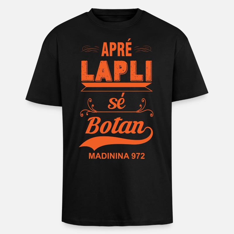 Apre Lapli sé Botan - T-shirt unisexe oversize épais - noir