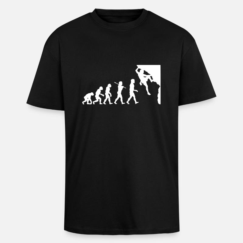 Rock Climbing Evolution - Unisex Oversized Heavyweight T-shirt - black