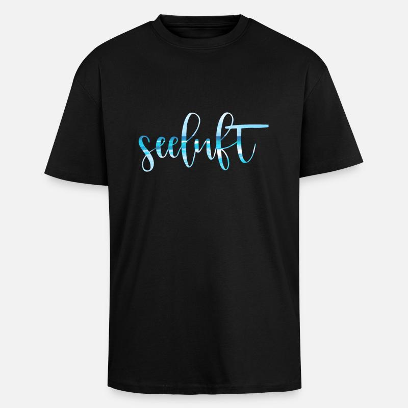 Seeluft Typografie - Oversized Heavyweight Unisex T-Shirt - Schwarz