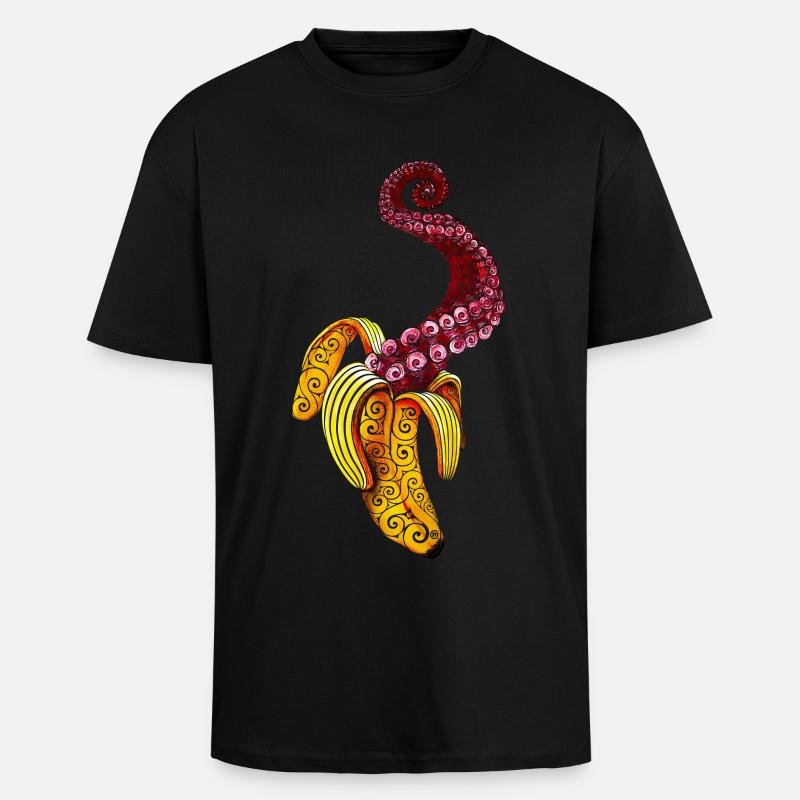 Wirbelnde Mutant-Banane - Oversized Heavyweight Unisex T-Shirt - Schwarz