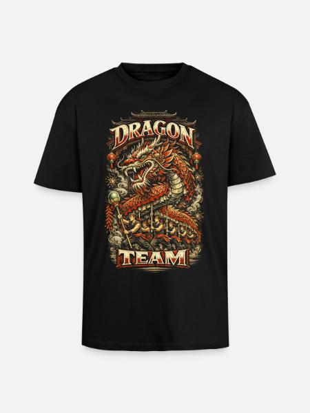 Dragon Dance Drachentanz - Oversized Heavyweight Unisex T-Shirt - Schwarz