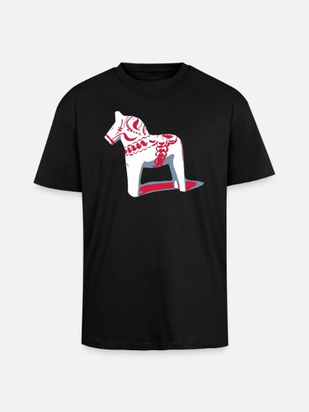 Dalahorse - Unisex Oversized Heavyweight T-shirt - black