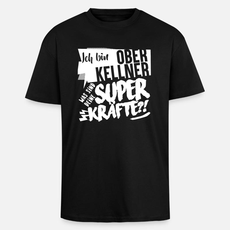 Superkräfte Oberkellner Geschenk - Oversized Heavyweight Unisex T-Shirt - Schwarz