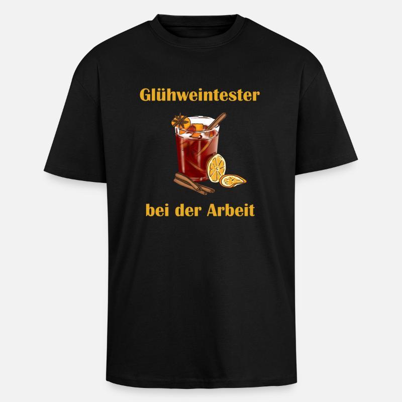 Gluehweintester - Oversized Heavyweight Unisex T-Shirt - Schwarz