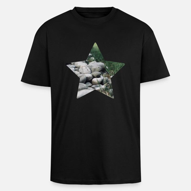 Nature star - Unisex Oversized Heavyweight T-shirt - black