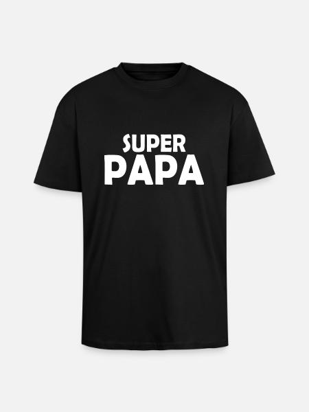 Super papa - Oversized Heavyweight Unisex T-Shirt - Schwarz