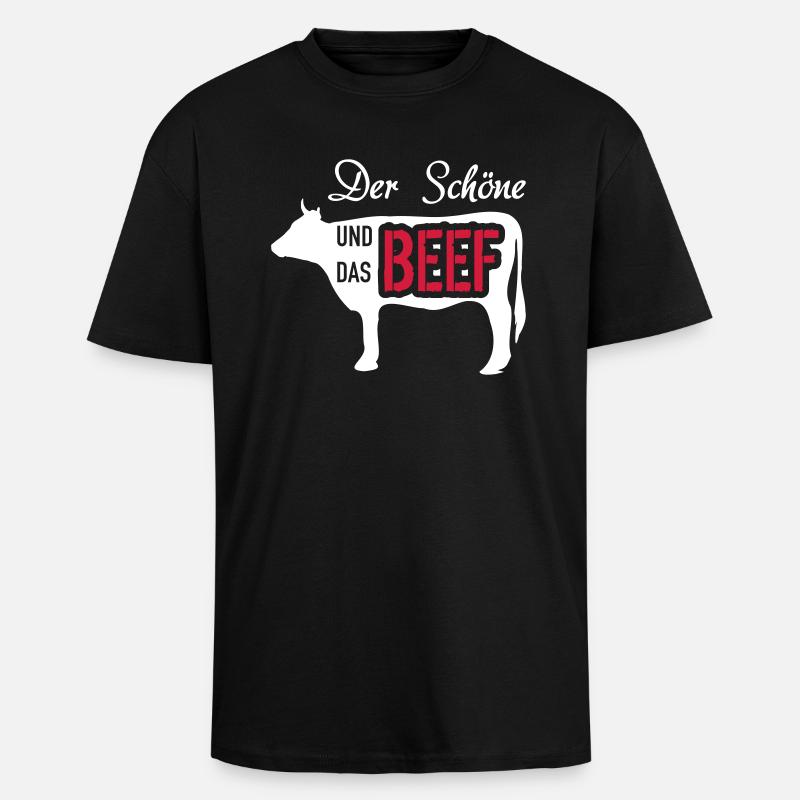 Der Schöne und das Beef - Oversized Heavyweight Unisex T-Shirt - Schwarz