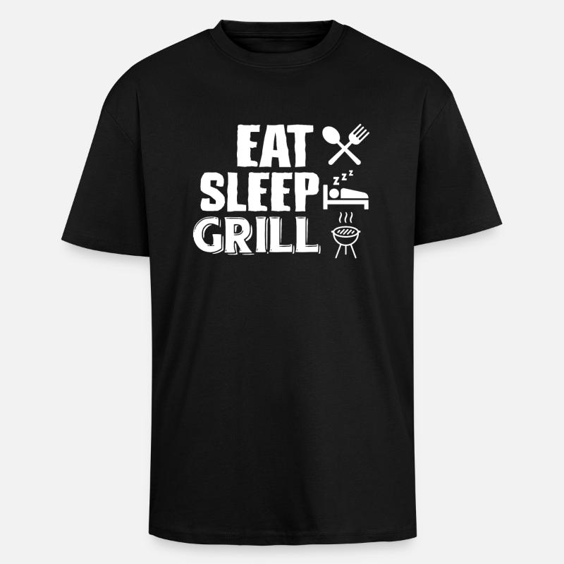 BBQ Grill - Oversized Heavyweight Unisex T-Shirt - Schwarz