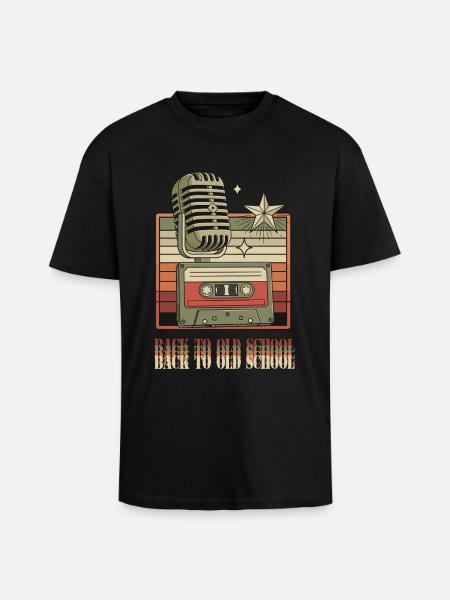 Back to Old School - Unisex Oversized Heavyweight T-shirt - black