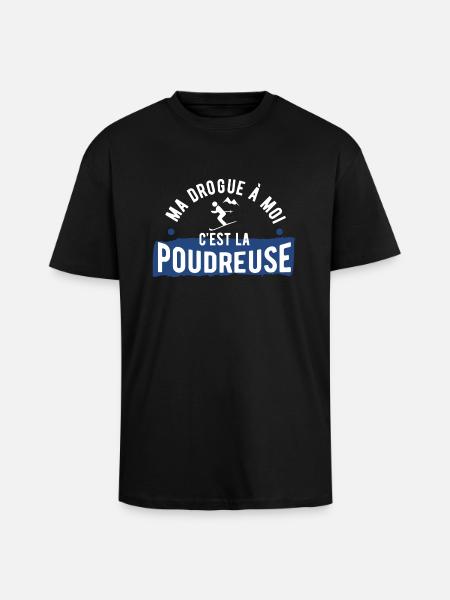 Drogue poudreuse cadeau - T-shirt unisexe oversize épais - noir