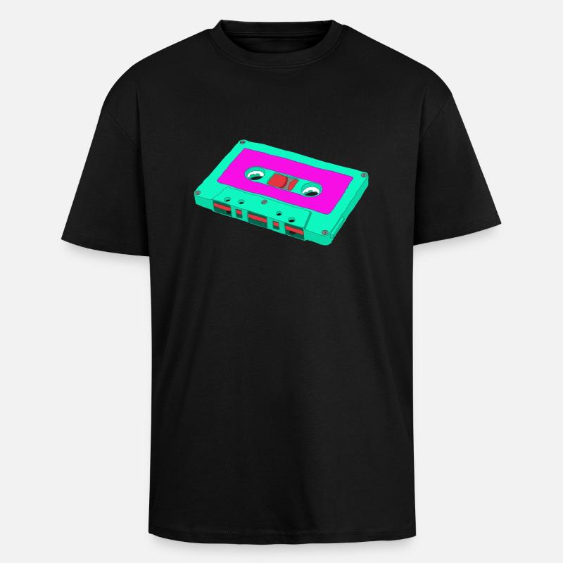 Kassette - Oversized Heavyweight Unisex T-Shirt - Schwarz