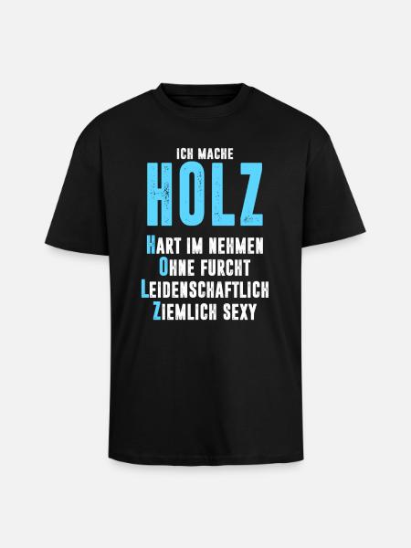 WOOD - Unisex Oversized Heavyweight T-shirt - black